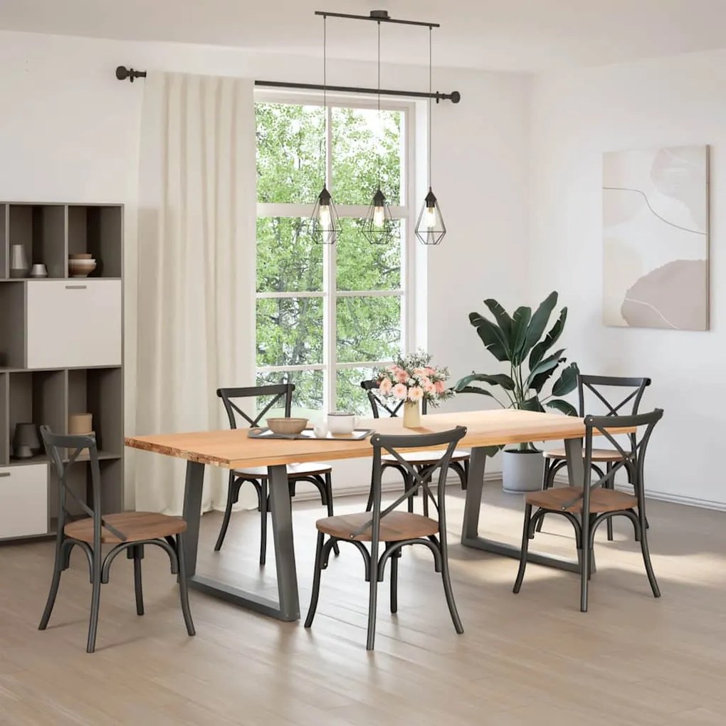 Pés para mesa de jantar em forma de V, 2 peças, antracite, 100x(72-73,