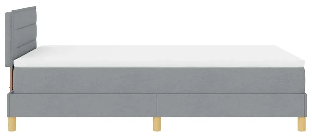 Cama Box com Colchão e LED Cinza Claro 120x200 cm Tecido