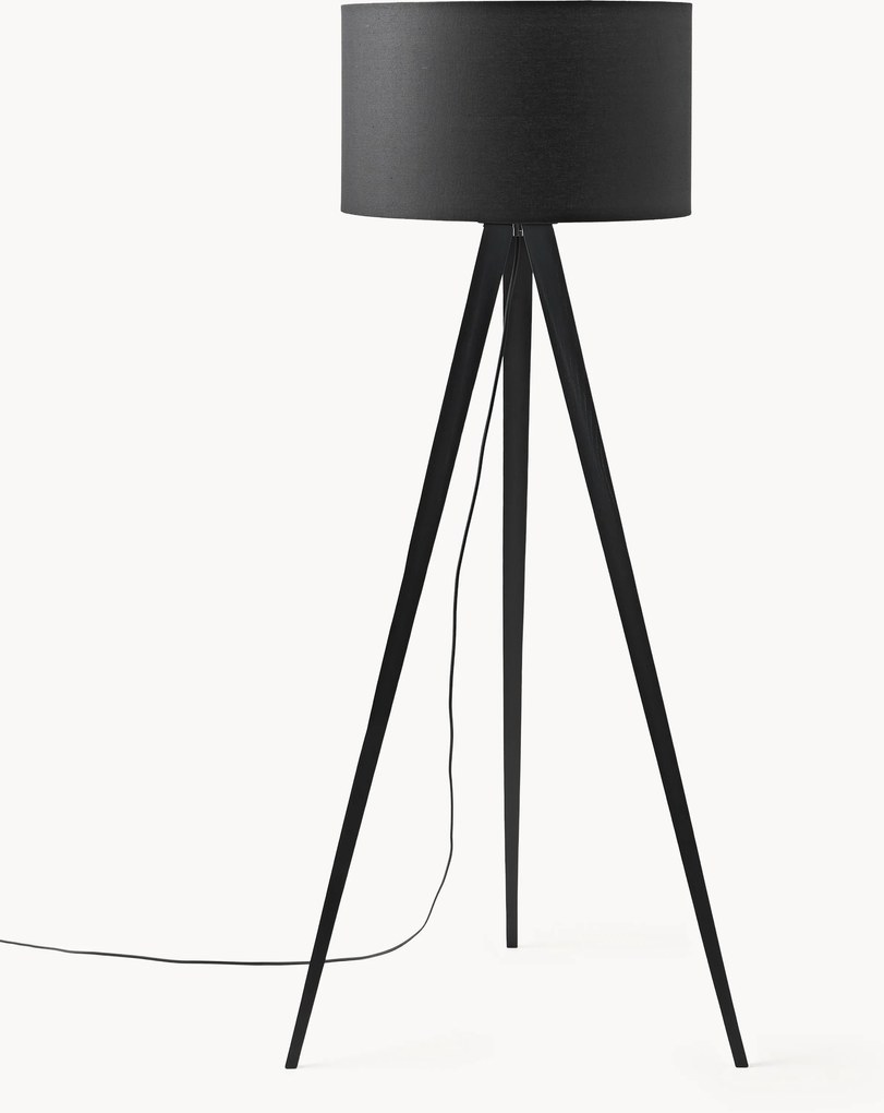 Candeeiro de pé com tripé em madeira maciça Jake