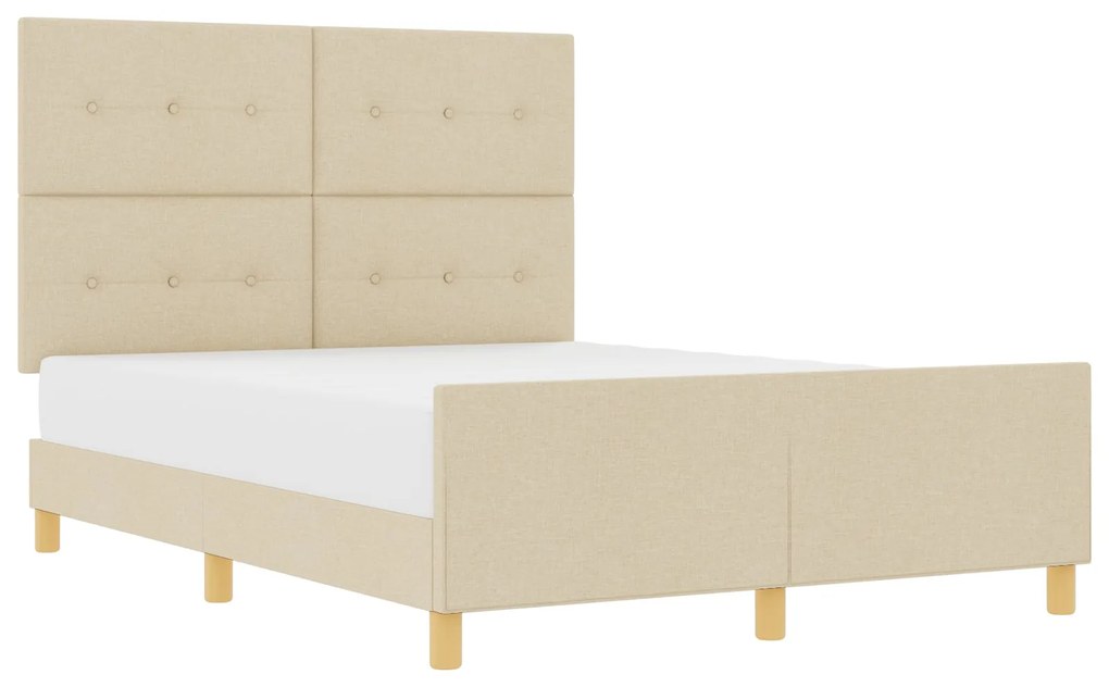 Estrutura de Cama Creme 140x200 cm da vidaXL em Tecido