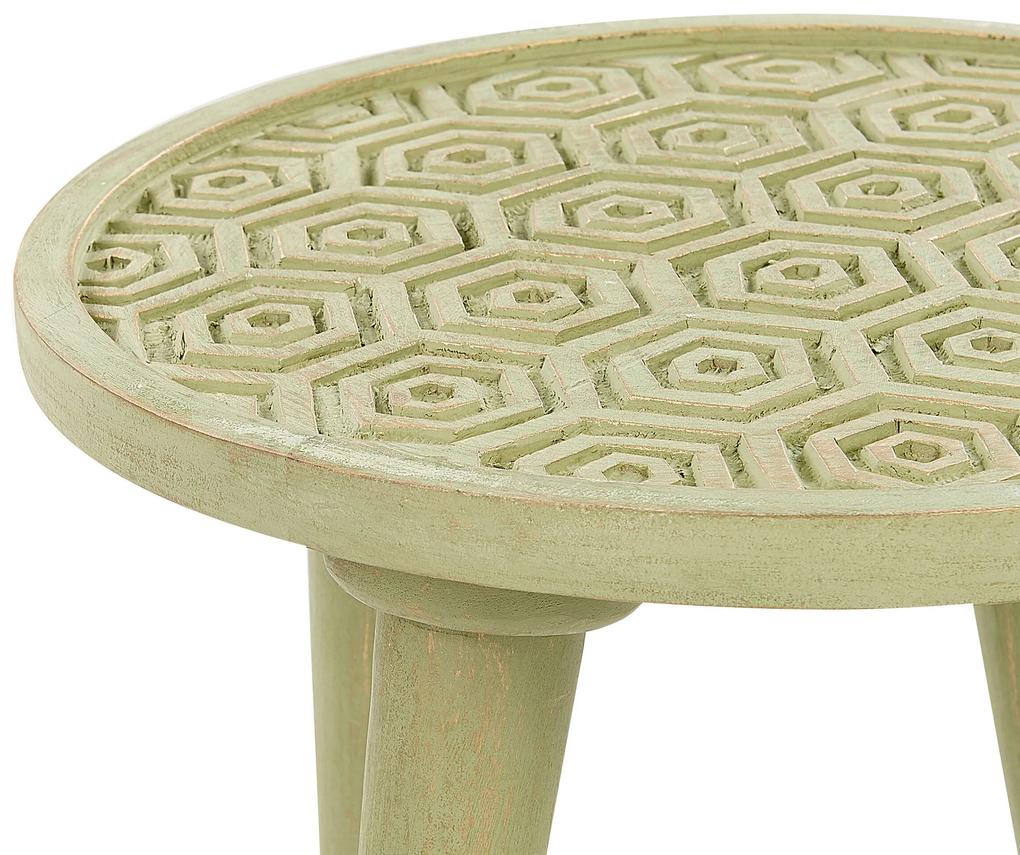 Conjunto de 2 mesas de apoio em madeira de mango verde clara MAHARO Beliani