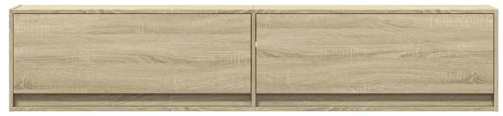 Móvel de parede p/ TV c/ luzes LED 180x31x38 cm carvalho sonoma
