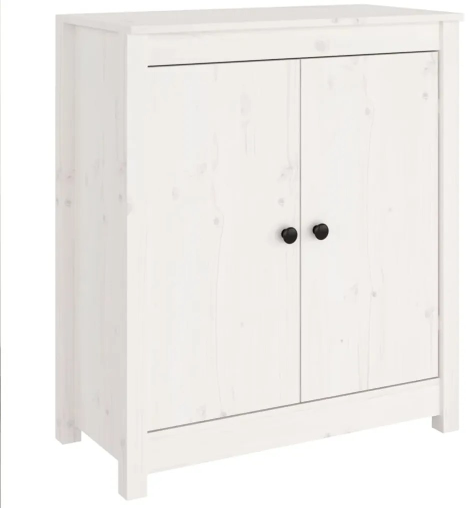 Aparadores 2 pcs 70x35x80 cm madeira de pinho maciça branco
