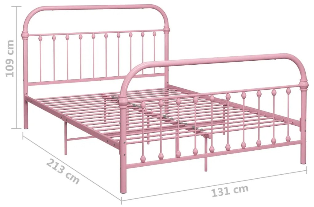 Estrutura de cama 120x200 cm metal rosa