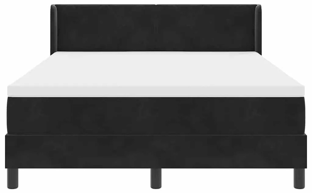 Cama Box Spring com Colchão vidaXL Preto 140x190 cm Veludo
