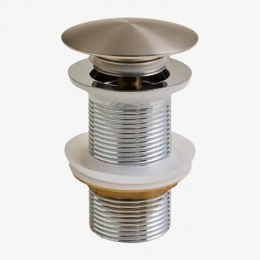 Válvula De Escoamento Para Lavatório Tipo Click-clack Em Aço Inoxidável E Latão Orveta Válvula Sem Transbordo & Cinzento Escovado - Sklum
