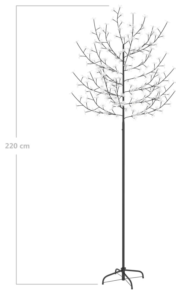 Árvore de Natal 220 LED flor cerejeira luz branco frio 220 cm