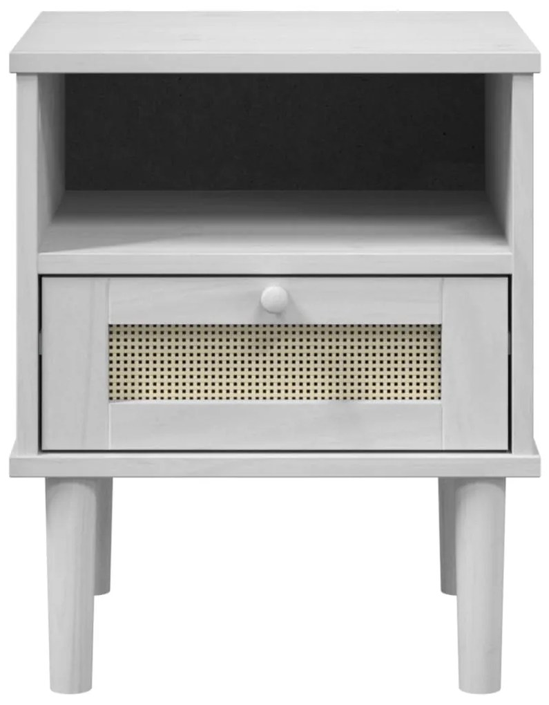 Mesa de cabeceira SENJA 40x35x48 cm pinho maciço branco