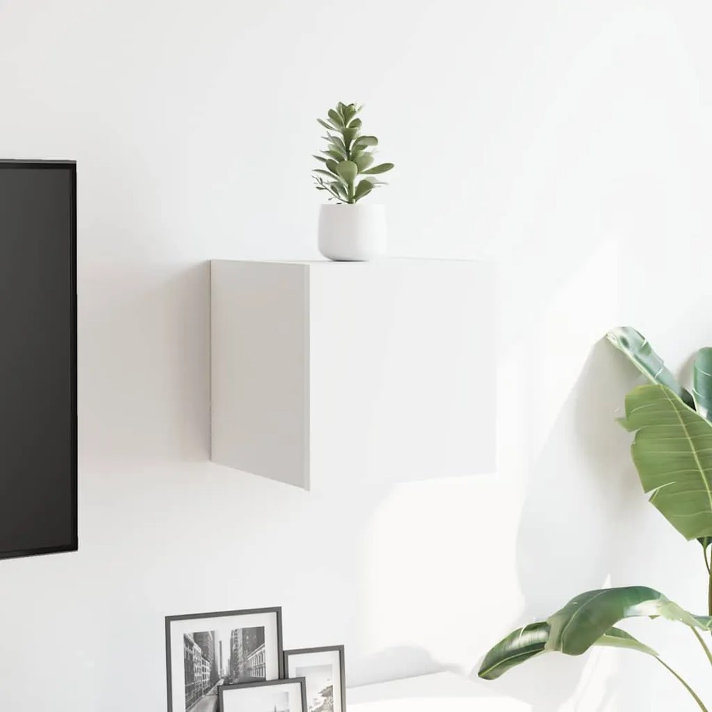 Armário de parede para TV 30,5x30x30 cm branco