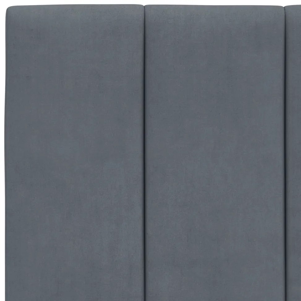 Estrutura de cama c/ luzes LED 100x200cm veludo cinzento-escuro