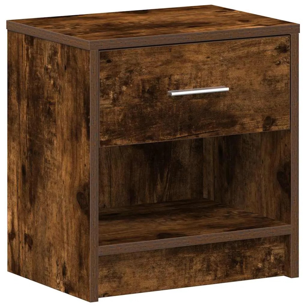 Mesa de cabeceira com gaveta 39x28x41 cm carvalho fumado