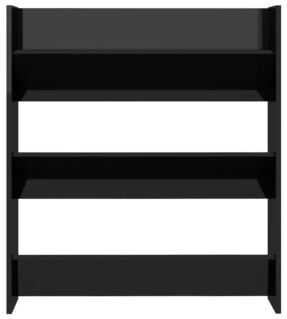 Sapateira de parede derivados de madeira preto brilhante