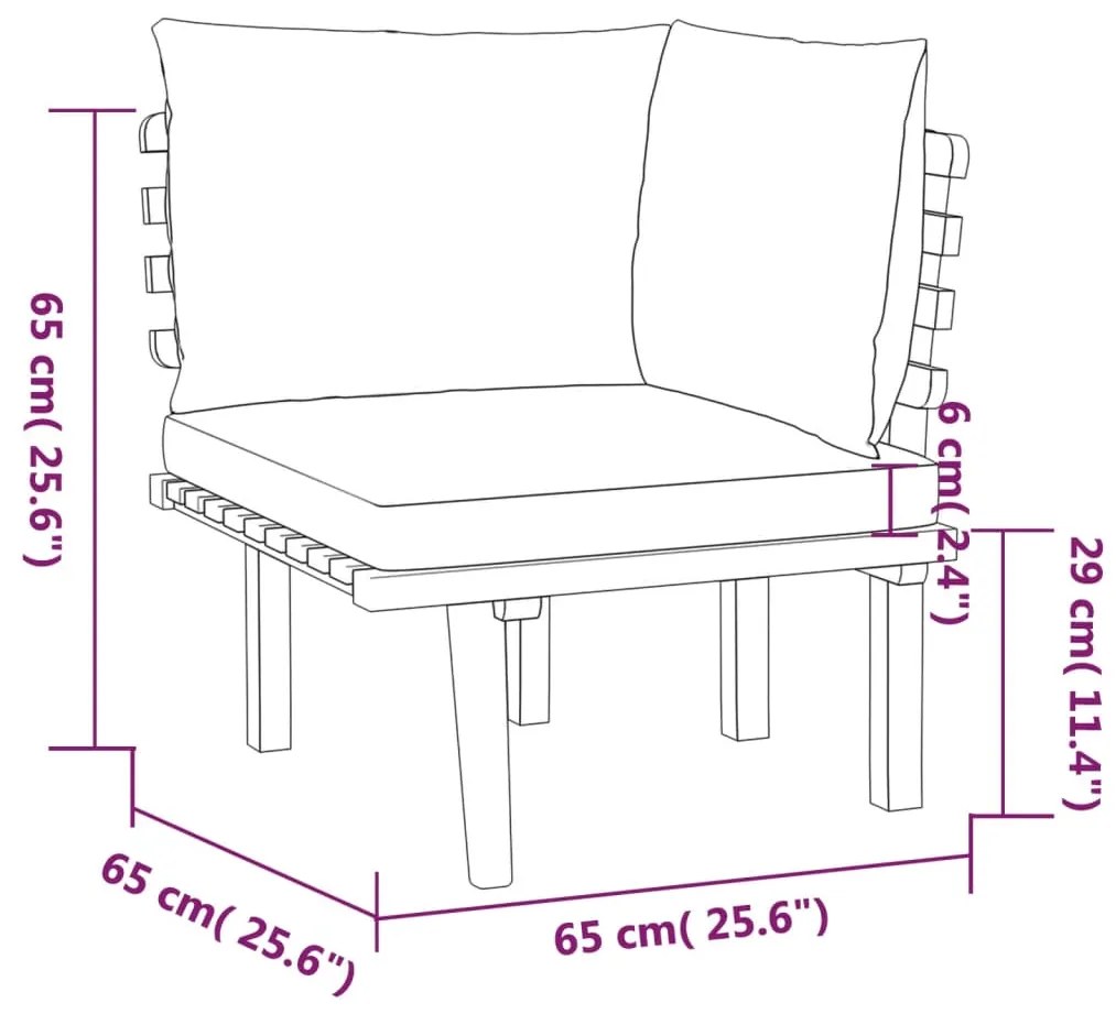 8 pcs conjunto lounge de jardim com almofadões acácia maciça