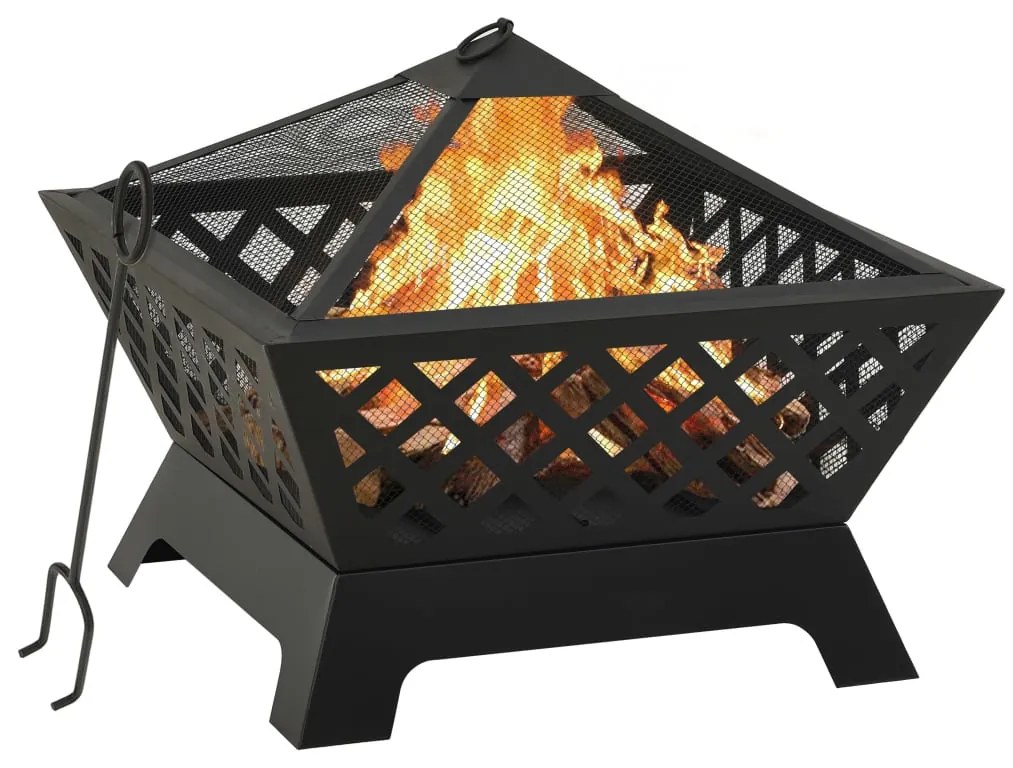 311894 vidaXL Braseira com atiçador 64 cm XXL aço