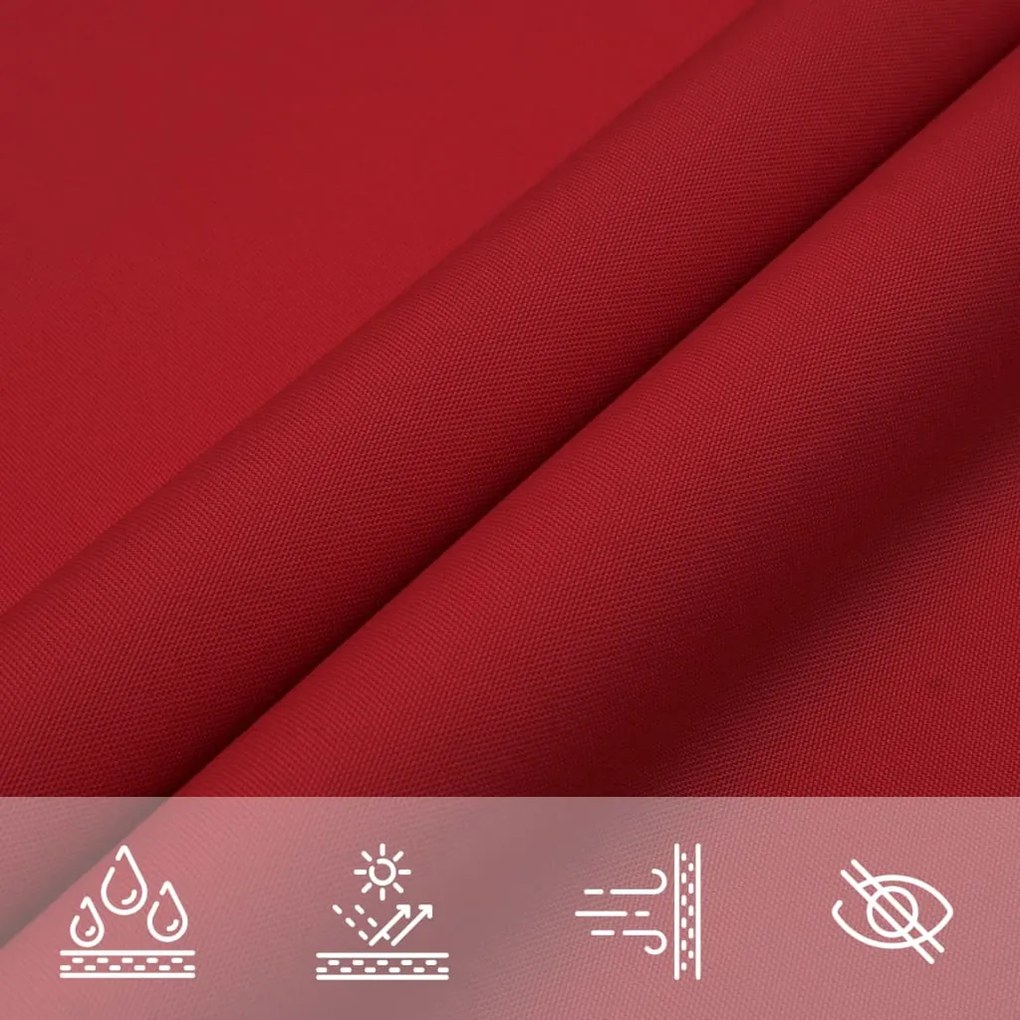 Para-sol estilo vela tecido oxford retangular 5x8 m vermelho