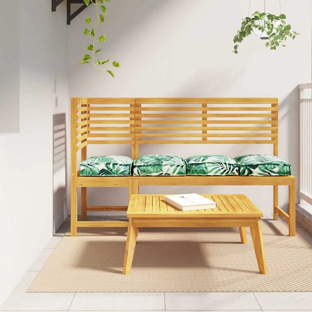 vidaXL Almofadas de Palete para Assentos 4 Peças Estampa de Folha 40x40x8 cm Tecido Oxford