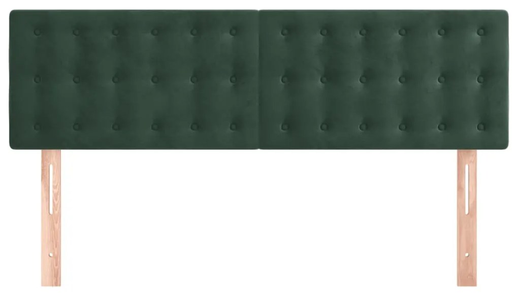 Cabeceira de cama 2 pcs veludo 72x5x78/88 cm verde-escuro