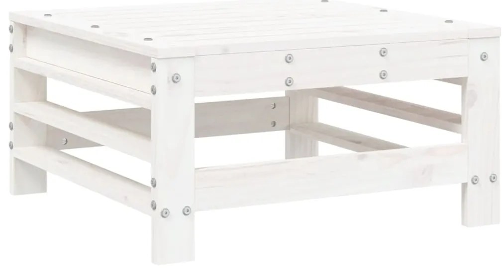 7 pcs conjunto lounge de jardim pinho maciço branco