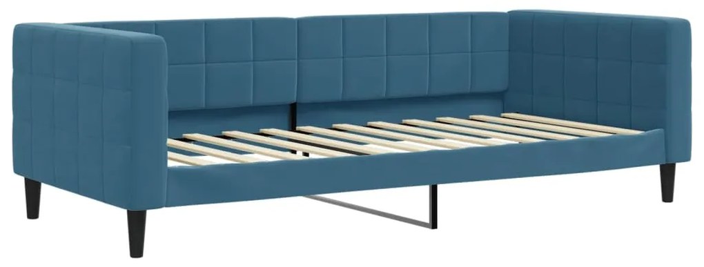 Sofá-cama com colchão 90x200 cm veludo azul