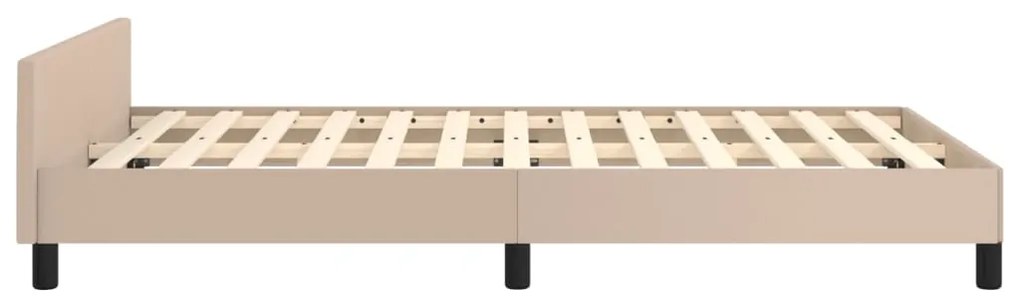 Estrutura de cama sem colchão 120x190cm couro artif. cappuccino