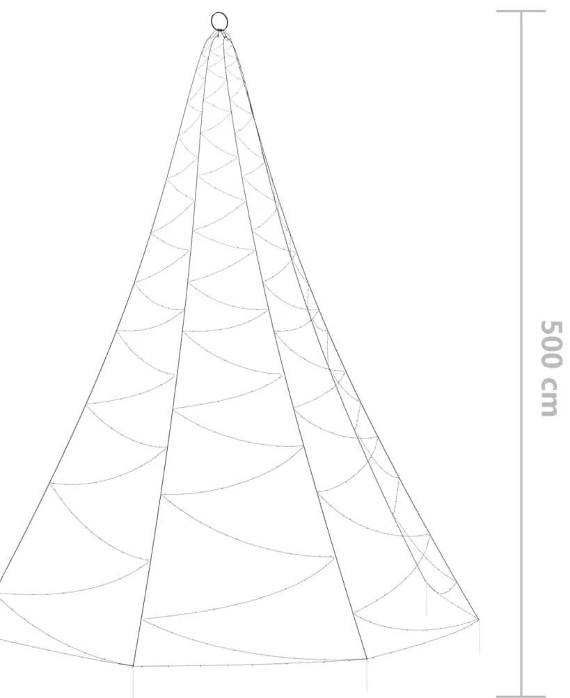 Árvore de Natal parede 720 luzes LED 5 m int/ext branco quente
