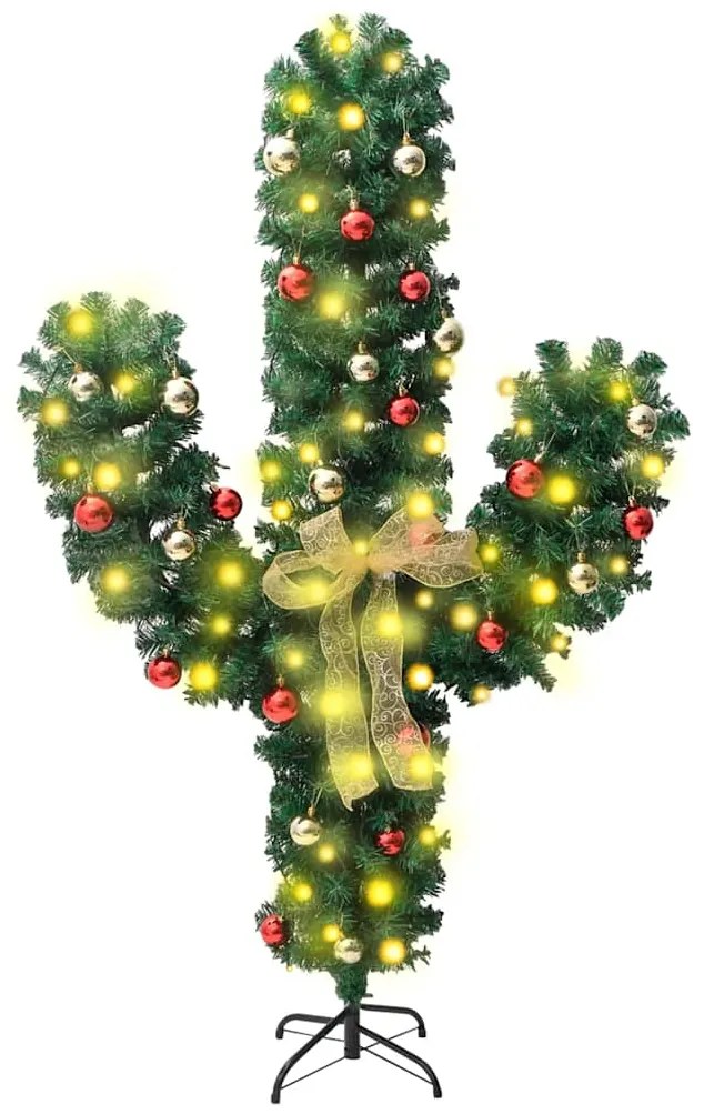 Cato de Natal com suporte e LEDs PVC 180 cm verde