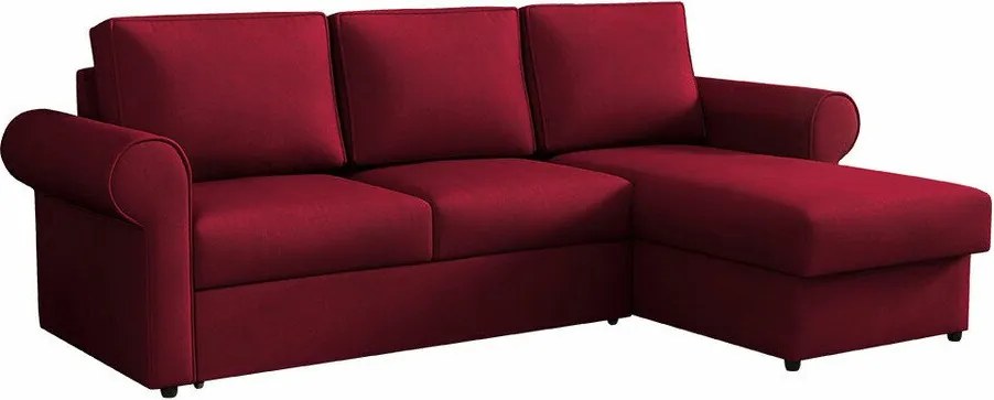 Sofá de canto Columbus 131, Cama com arrumação, 246x155x90cm, 108 kg, Pernas: Plástico, Madeira: Pinheiro