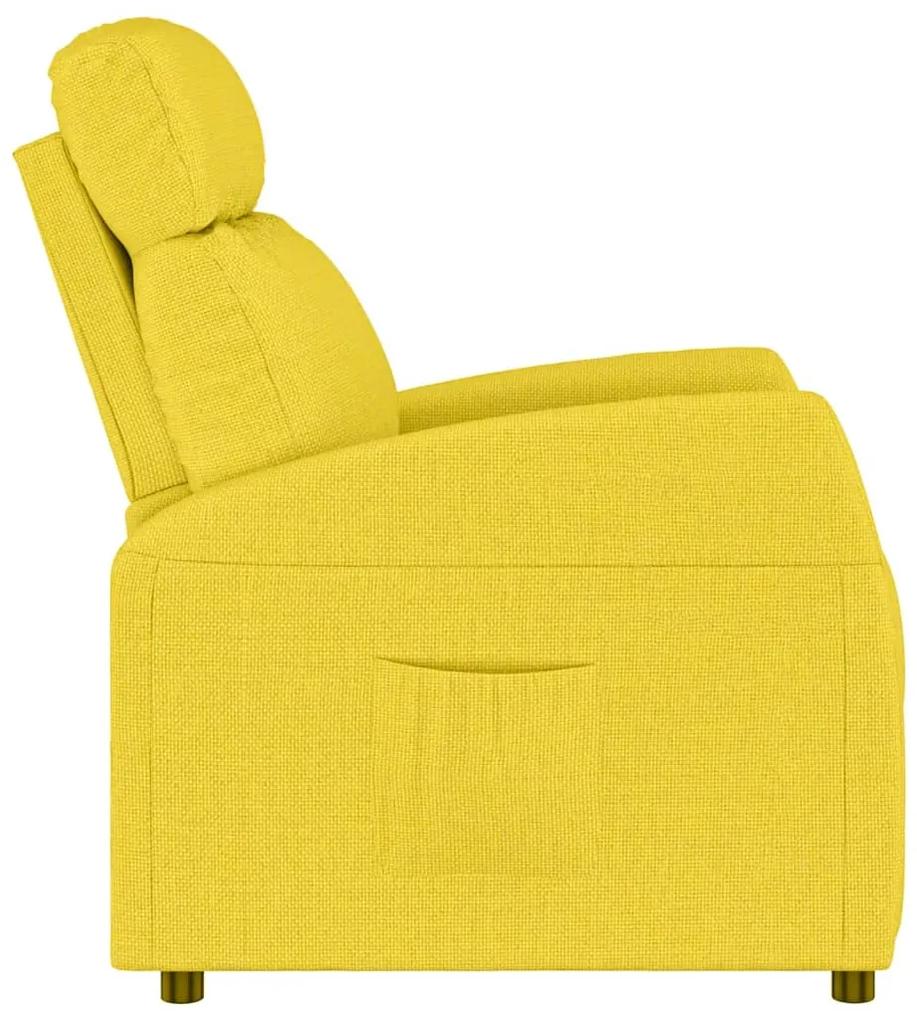 Poltrona reclinável tecido amarelo-claro