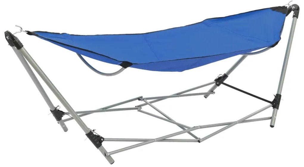 Rede com suporte dobrável azul