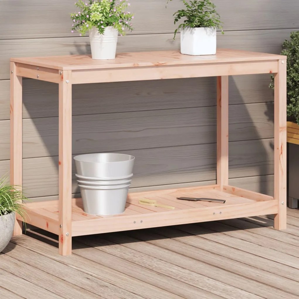 vidaXL Mesa de jardinagem com prateleira madeira de douglas maciça