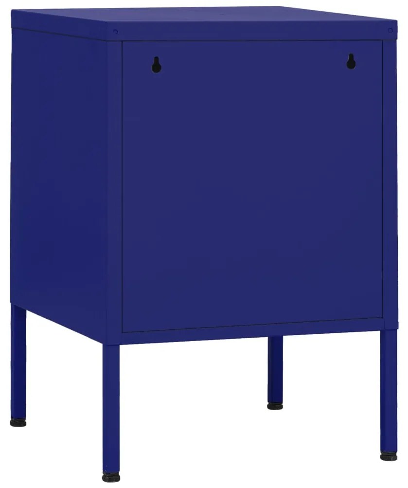 Mesa de cabeceira 35x35x51 cm aço azul-marinho