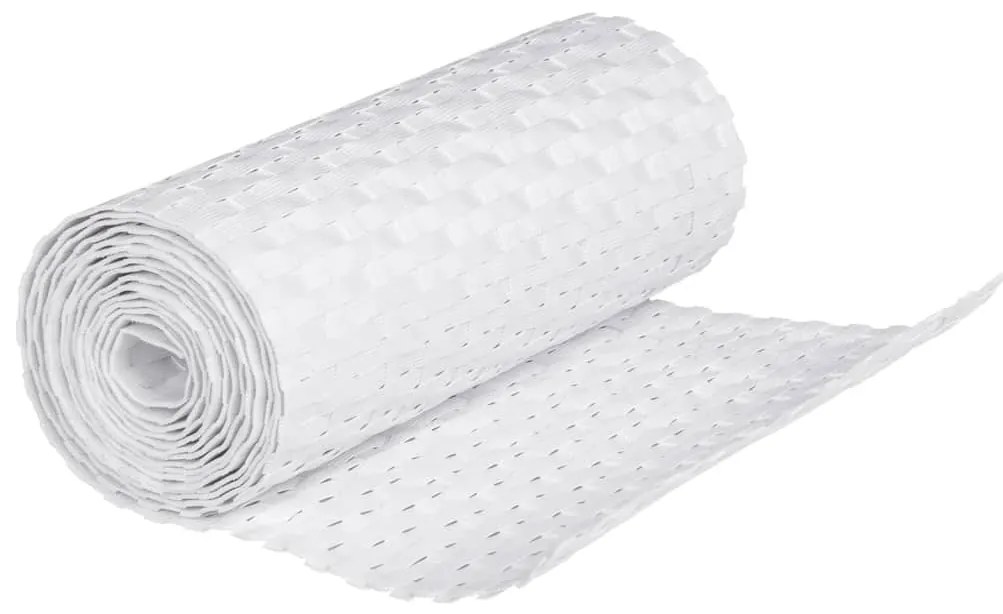 Telas de varanda 10 pcs 255x19 cm vime PE branco