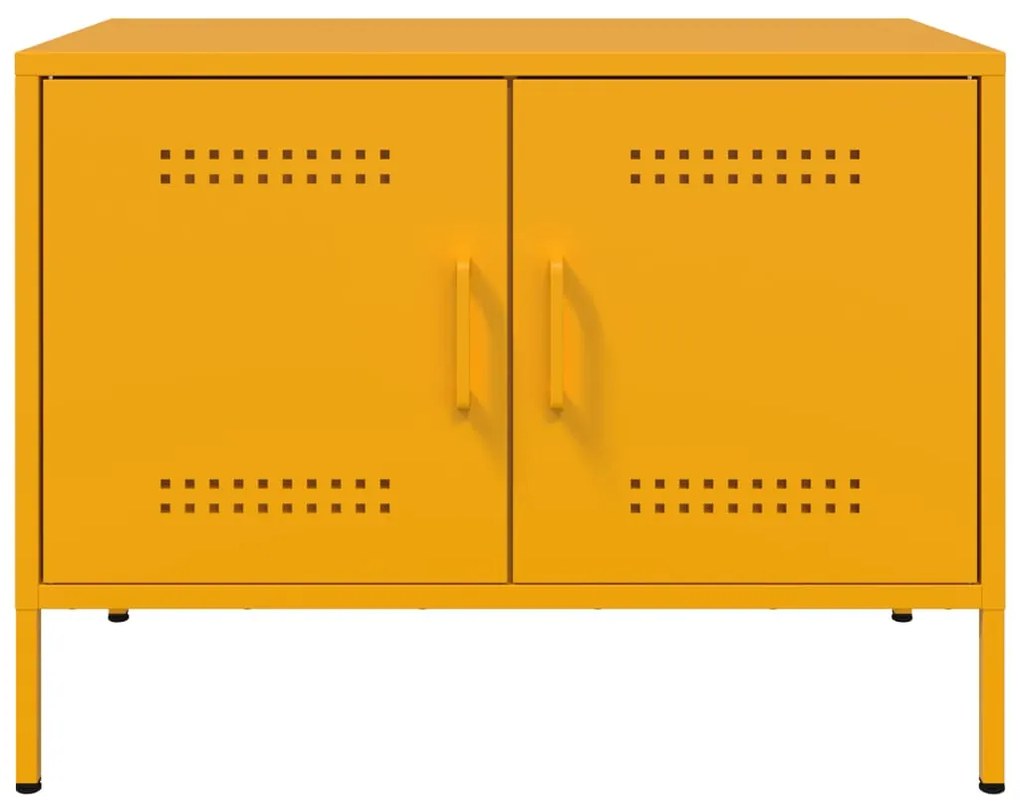 Móveis de TV 2 pcs 68x39x50,5 cm aço amarelo mostarda