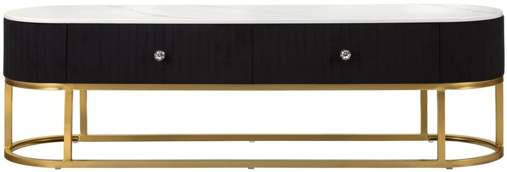 MÓVEL DE TV MONTPELLIER 150X42X45 CM PRETO E DOURADO