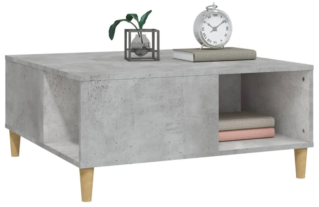 Mesa de centro 80x80x36,5 cm derivados madeira cinzento cimento