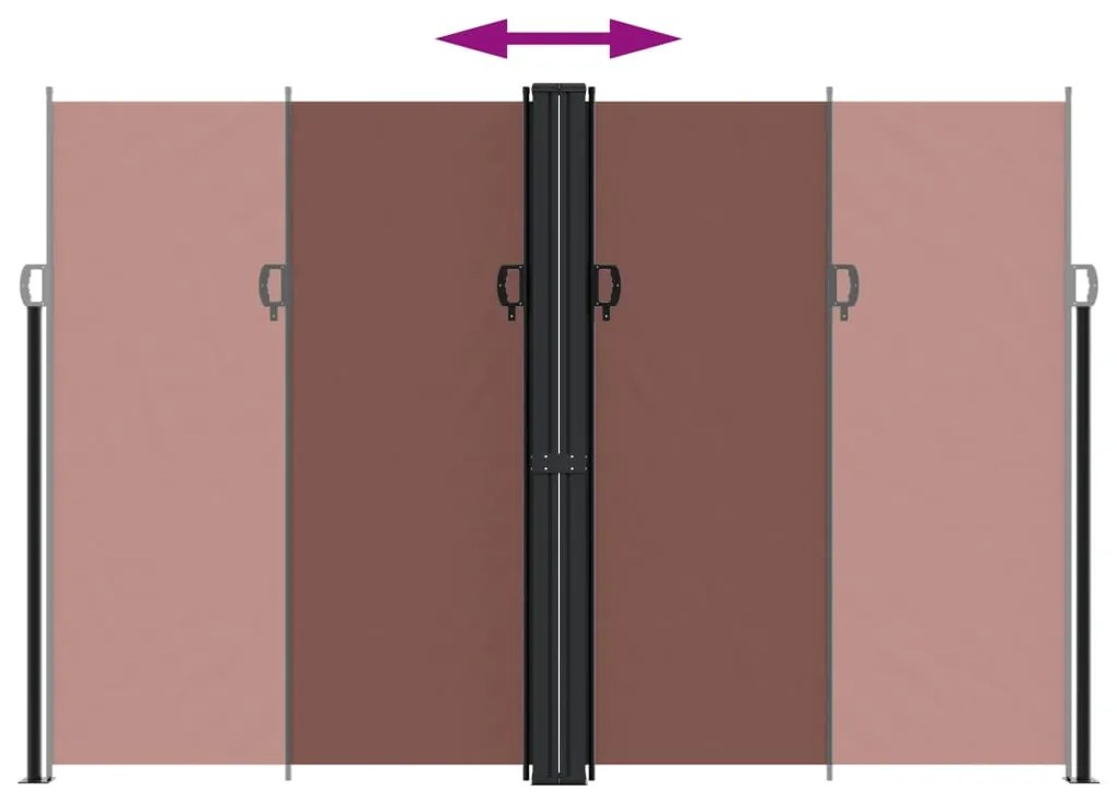 Toldo lateral retrátil 220x1000 cm castanho