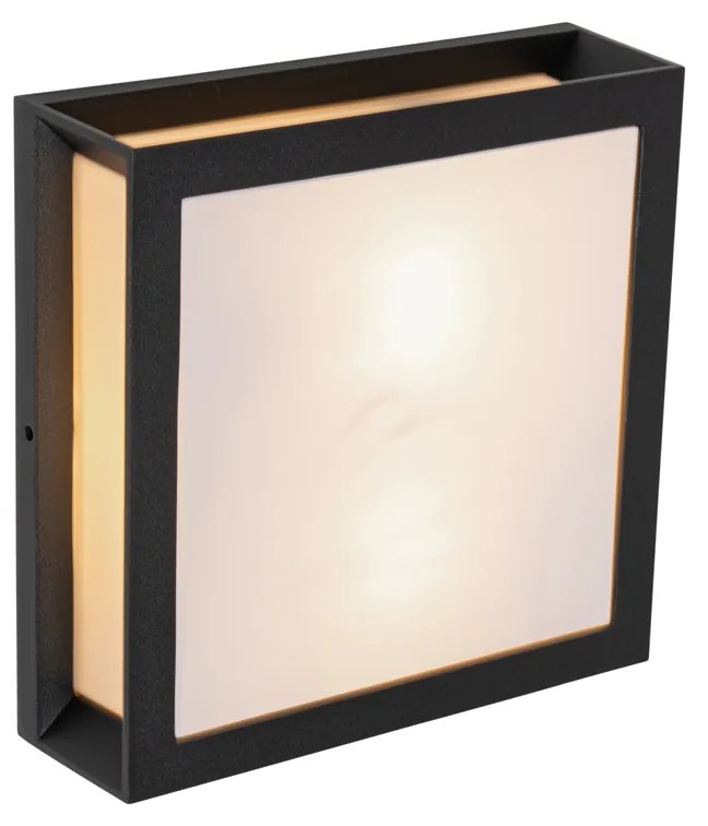 Candeeiro de parede exterior moderno preto 2 luzes IP44 - Jeffrey Moderno