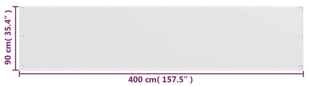 Tela varanda HDPE 90x400 cm branco