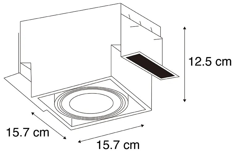 Spot embutido preto 1 luz GU10 AR111 Trimless - Oneon Moderno