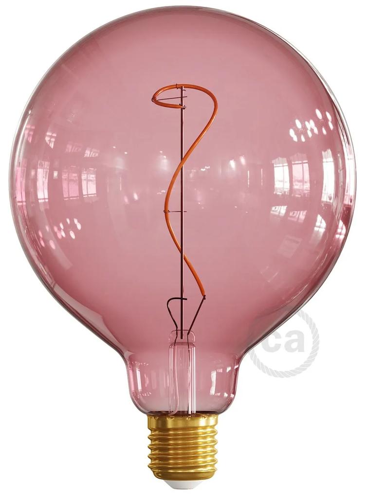 G125 Berry red light bulb, Pastel line, vine filament, 4W E27 Dimmable 2200K