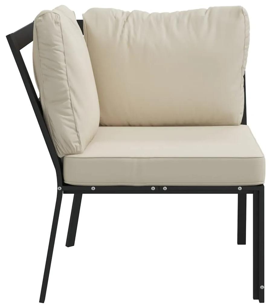 Cadeira de jardim com almofadões cor areia 76x76x79 cm aço