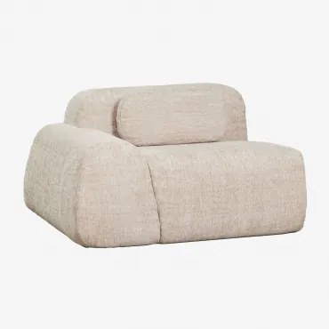 Módulo De Canto Esquerdo Com Apoio De Braço Para Sofá Modular Em Chenille Embalado A Vácuo Merida Chenille Grossa Bege Tapioca - Sklum