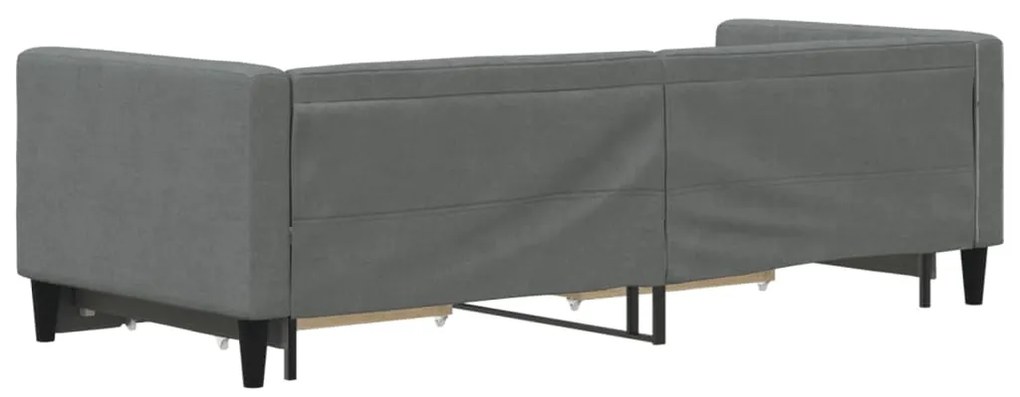 Sofá-cama c/ gavetão e gavetas 80x200 cm tecido cinzento-escuro