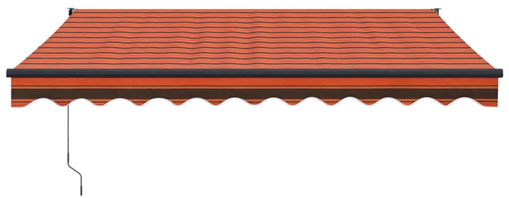 Toldo retrátil automático 3,5x2,5 m laranja e castanho