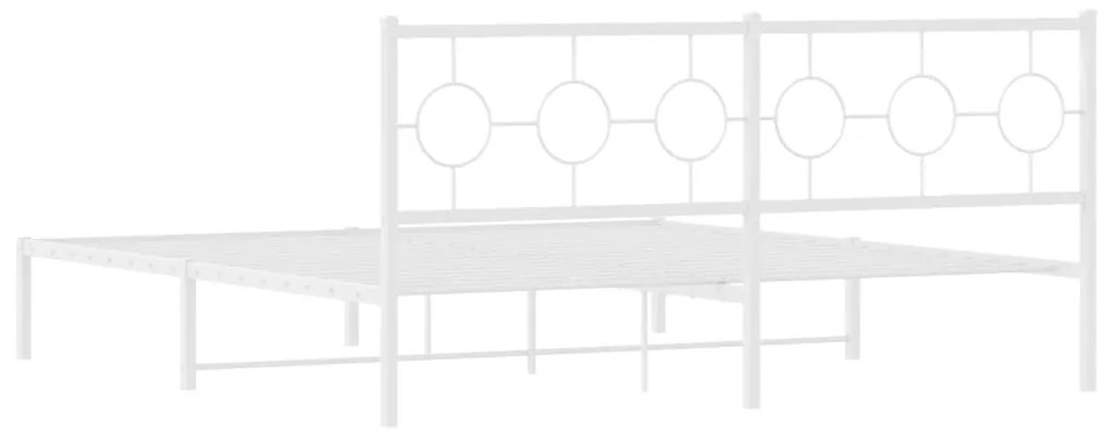 Estrutura de cama com cabeceira 180x200 cm metal branco