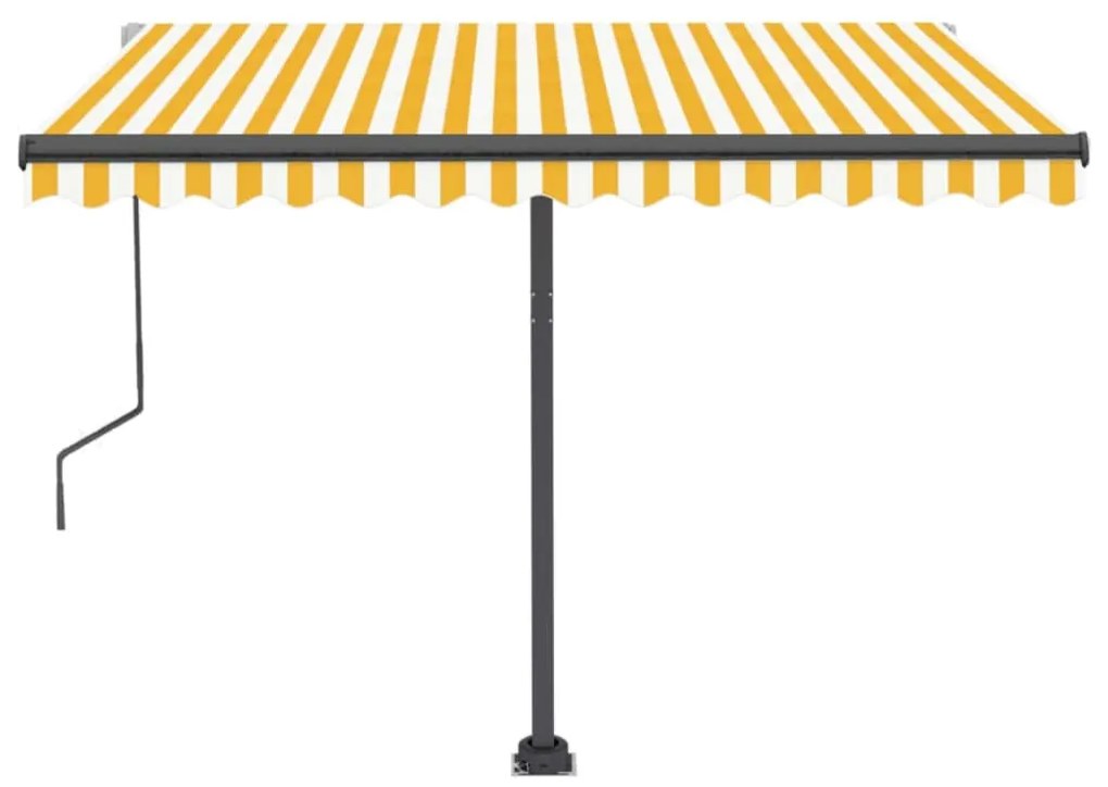 Toldo automático LED e sensor de vento 300x250cm amarelo/branco