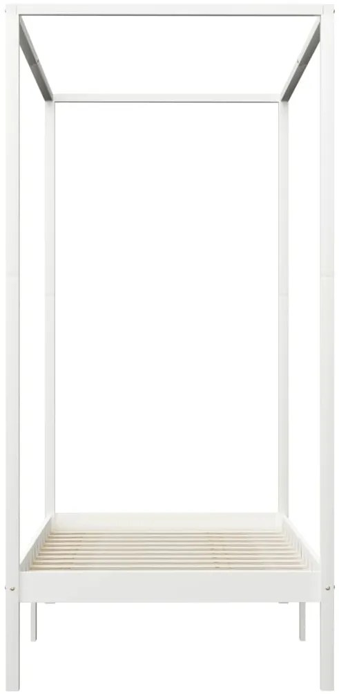 Estrutura de cama com toldo 90x200 cm pinho maciço branco