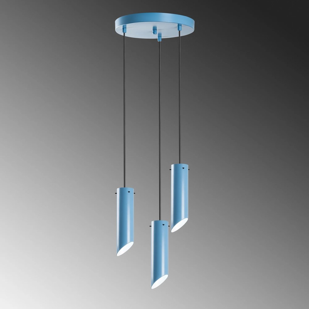 Candeeiro de Teto Kesik – Azul Claro – Diâmetro 40 cm