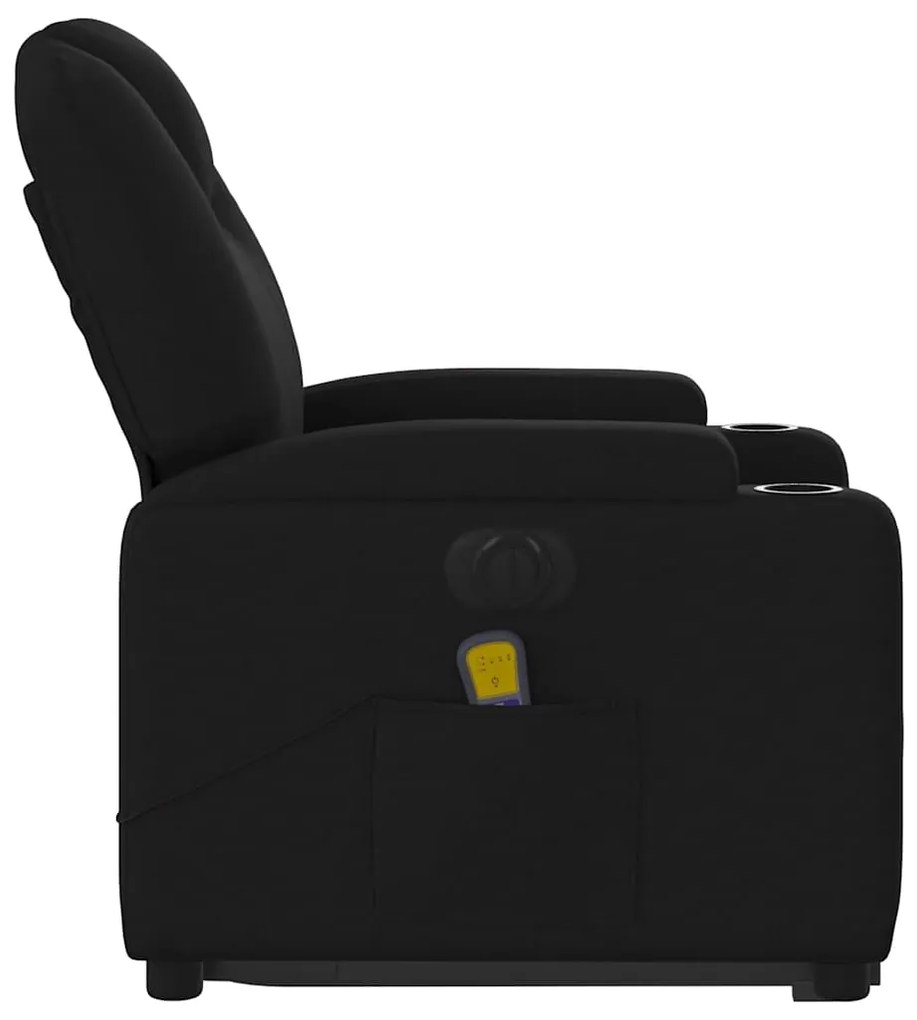 Poltrona elétrica elevatória massagens tecido preto