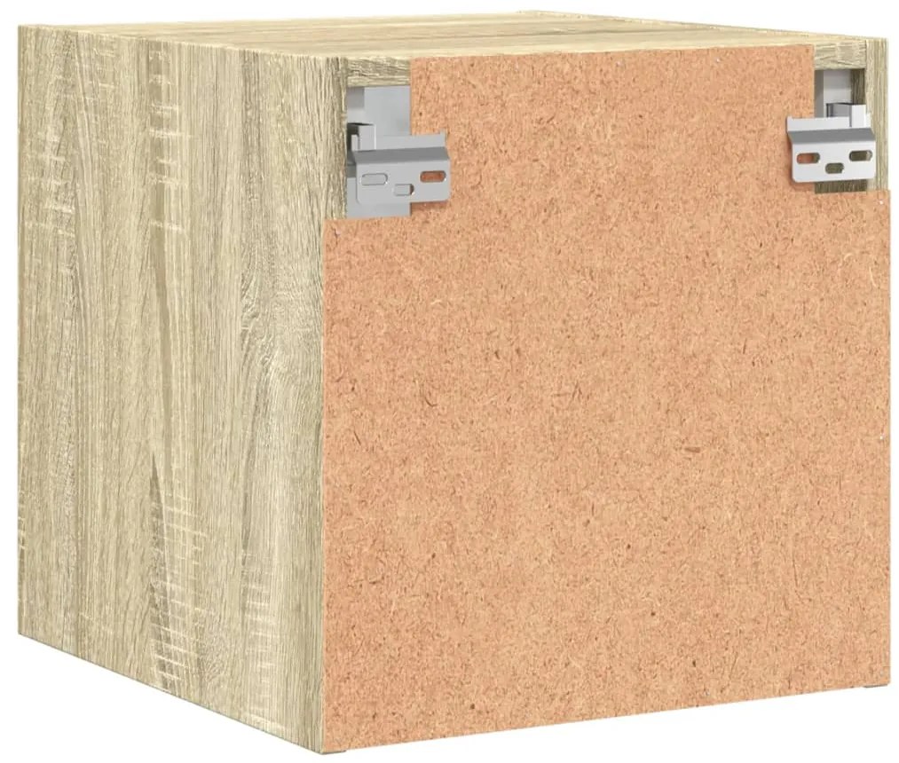 Mesa de cabeceira c/ porta de vidro 35x37x35 cm carvalho sonoma